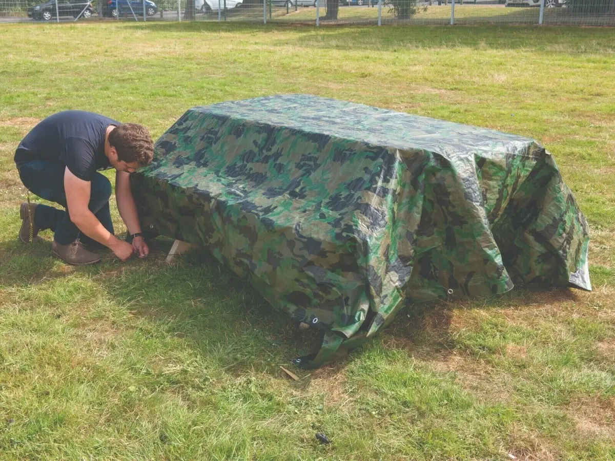 Camouflage Tarpaulin 2.4m x 3m Tarp Waterproof Camping Army Green - image 3 | Free standard UK delivery included | Discount Quality Products