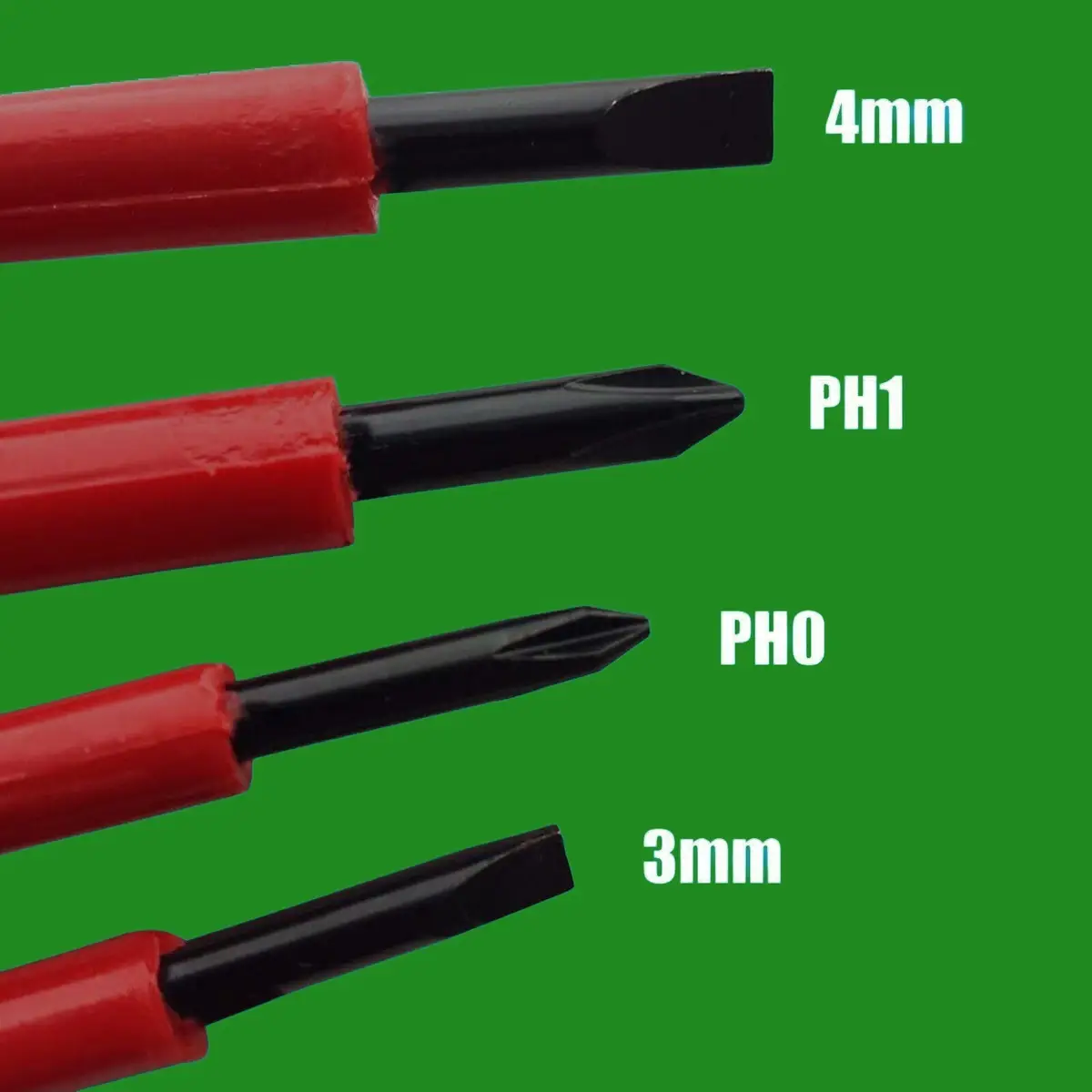 4pc Insulated Screwdriver Set Carbon Steel, Philips, Slotted, PH0, PH1, 3mm, 4mm - image 2 | Free standard UK delivery included | Discount Quality Products