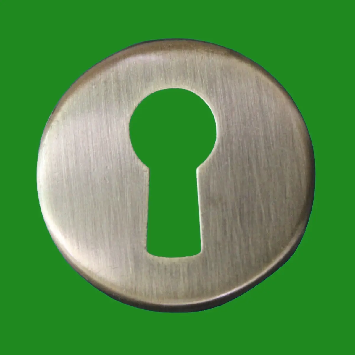 2x 24mm Antique Brass Plated Push-to-Fit Cabinet Escutcheon Key Hole Lock Cover