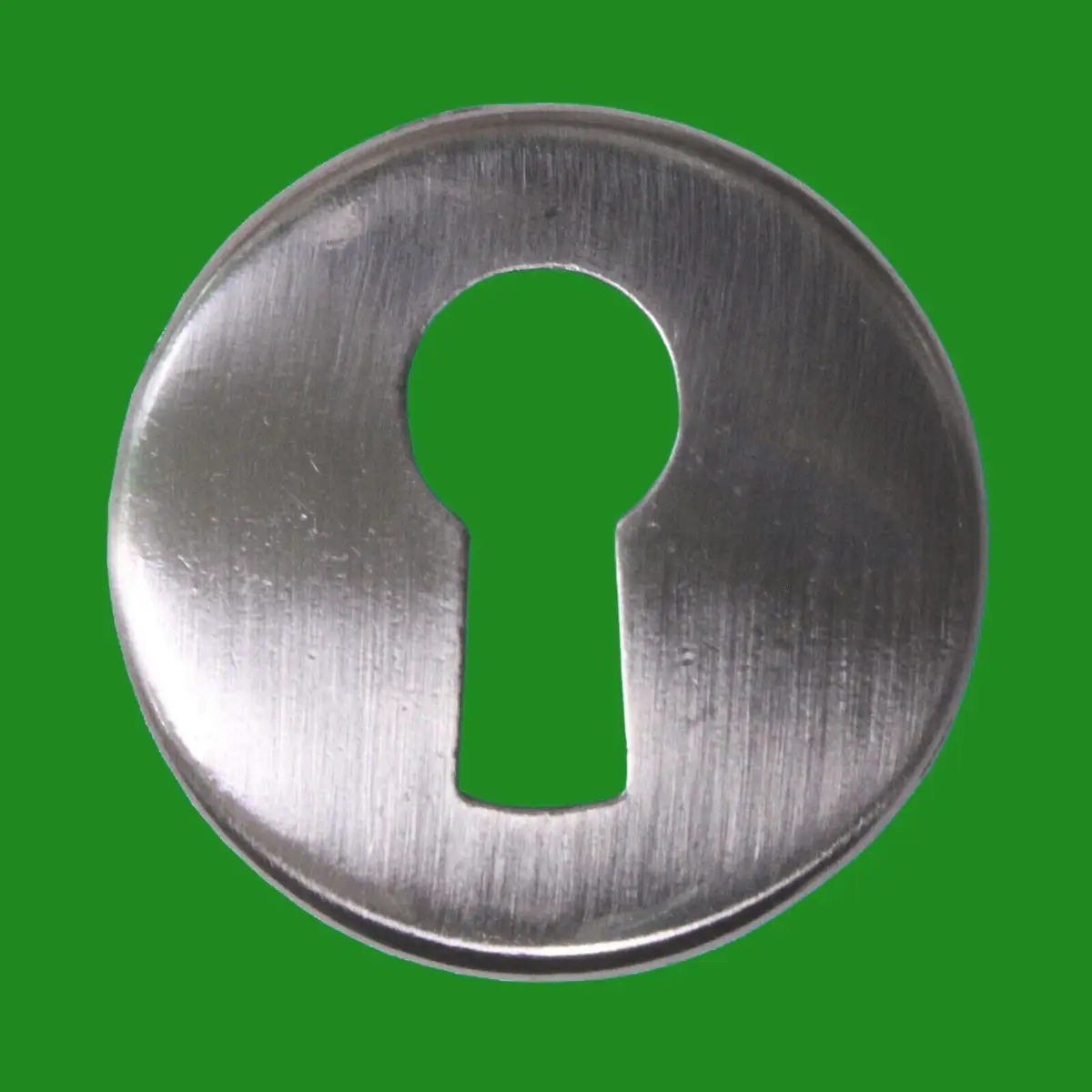 10x 24mm Brushed Nickel Plated Push-Fit Cabinet Escutcheon Key Hole Lock Cover