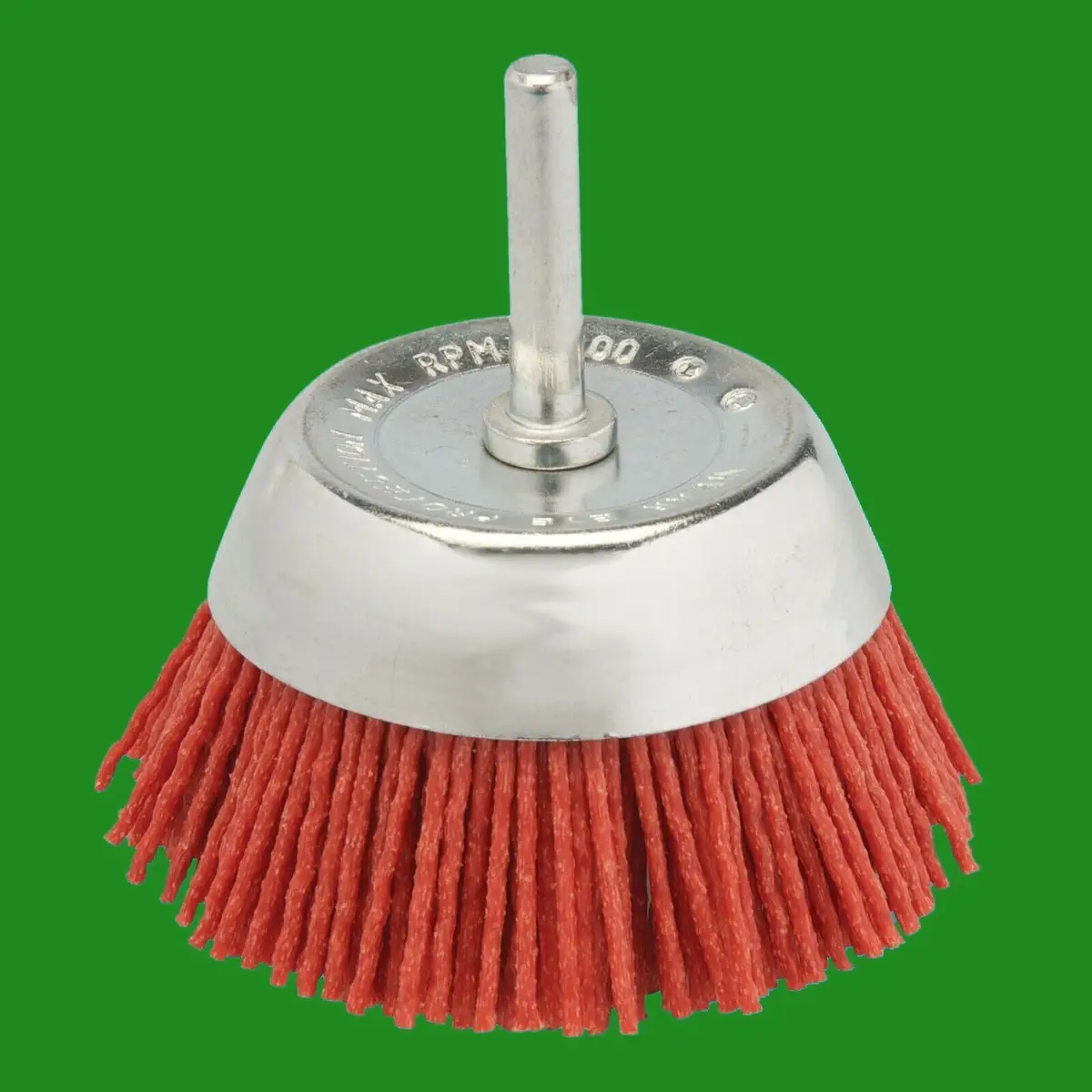 1x 75mm Coarse Nylon Filament Abrasive Cup Brush, 6mm Shank, Surface Treatment