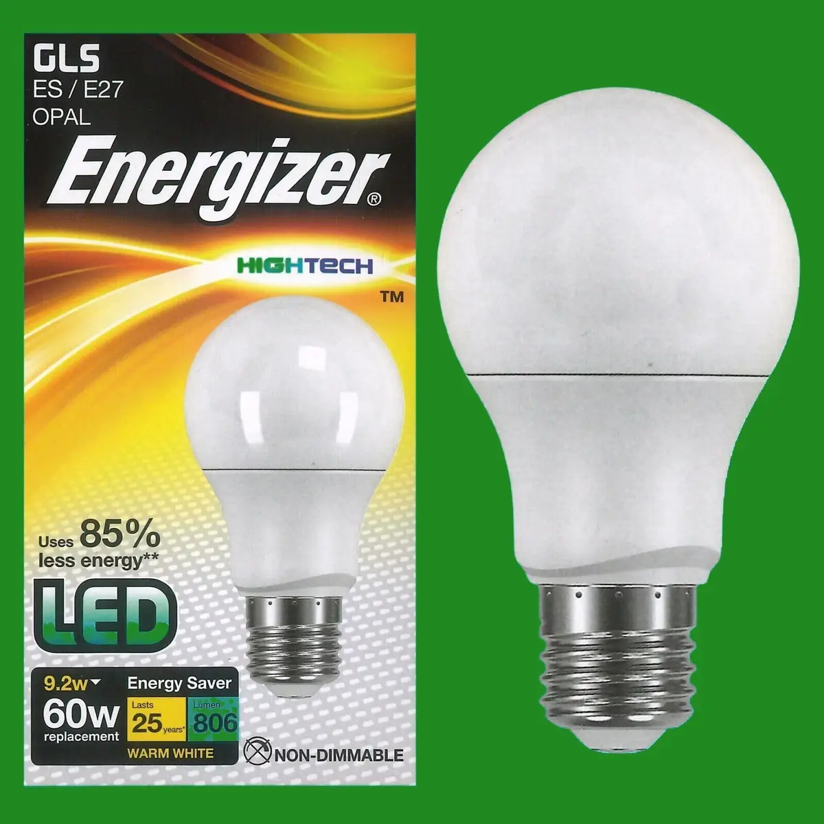 6x 9.2W (=60W) Opal LED GLS A60 Edison Screw ES E27 Warm 2700K, Light Bulb, Lamp