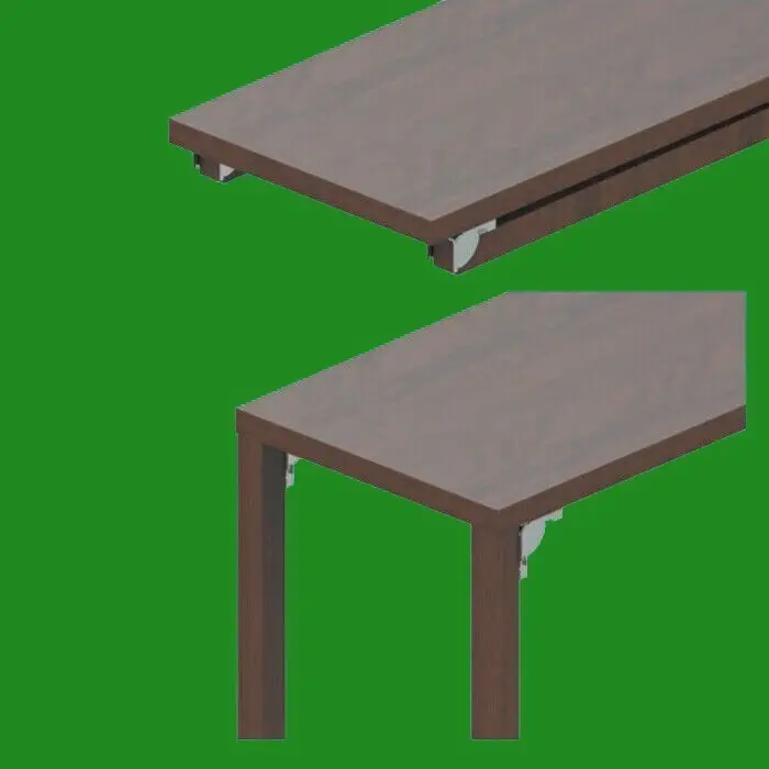 4x Folding Bracket, For Tables And Benches, For 38 x 38mm Legs, Galvanised Steel - image 5 | Free standard UK delivery included | Discount Quality Products