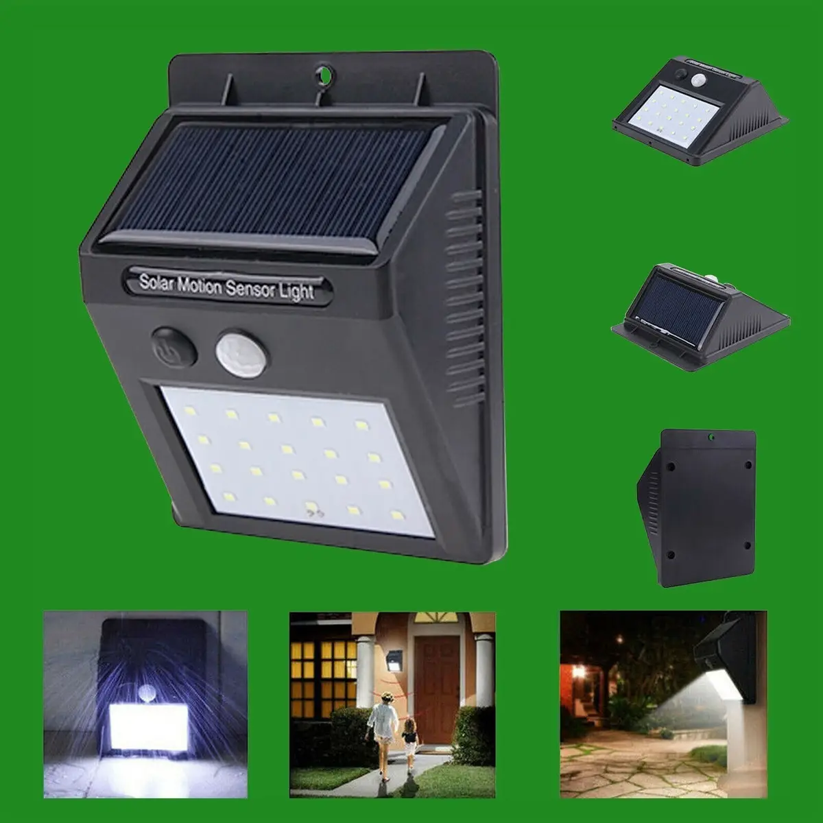 20 LED Solar Wall PIR Motion Sensor Outdoor Waterproof Security Lamp Light