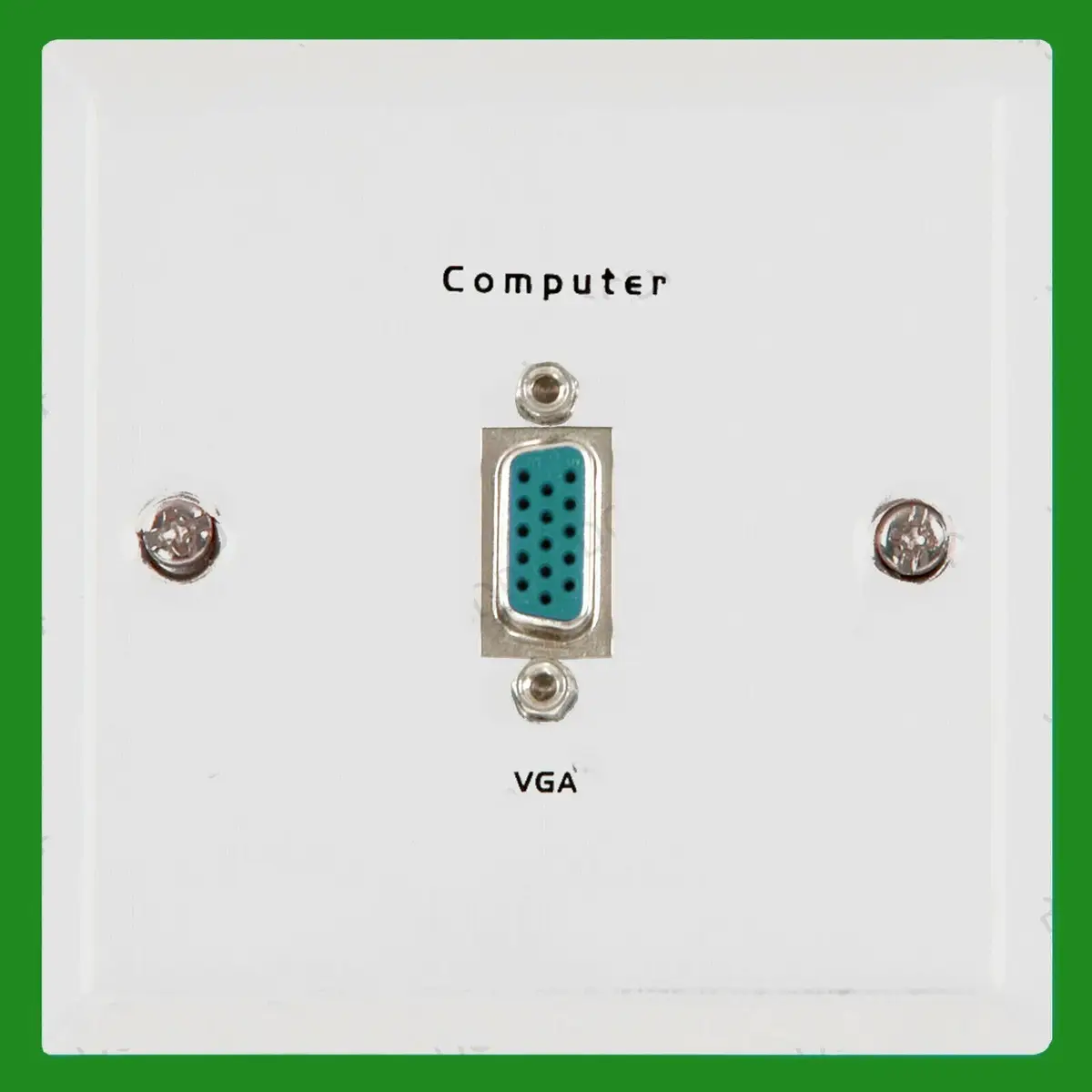 2x VGA White Steel Wall Plate, Monitor, Computer, Projector, Video, Back Box