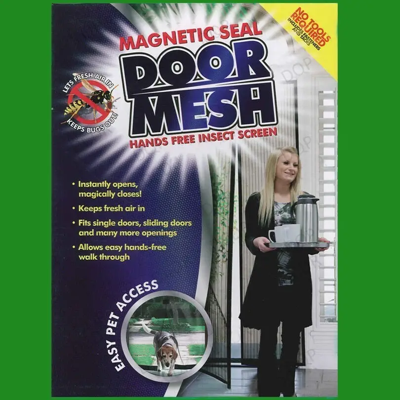 Magnetic Curtain Seal Patio Door Net Screen Mesh Stops Flys Bug Mosquito Insect