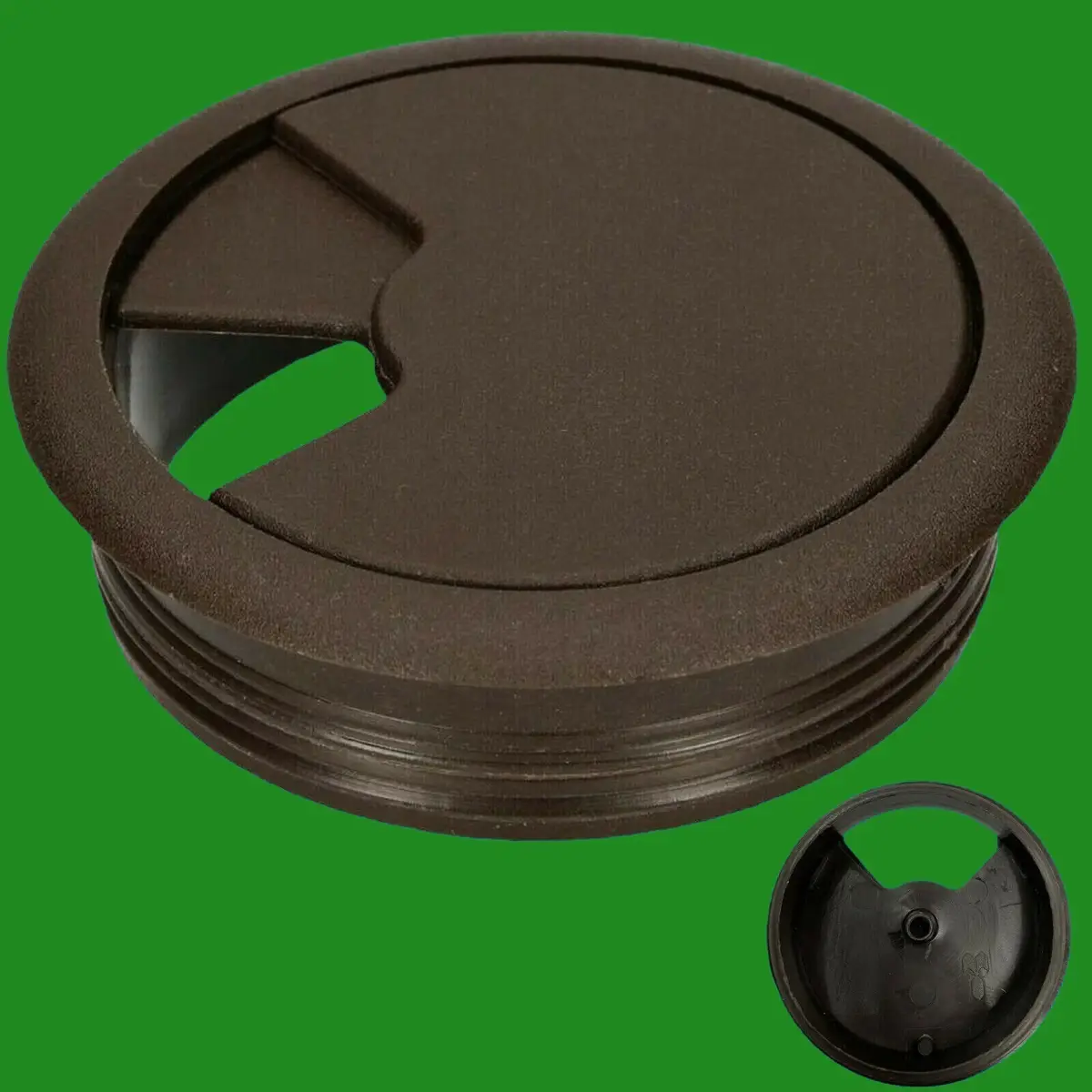 50x Dark Brown 60mm Computer Desk Plastic Cable Grommet, Surface Wire Hole Cover