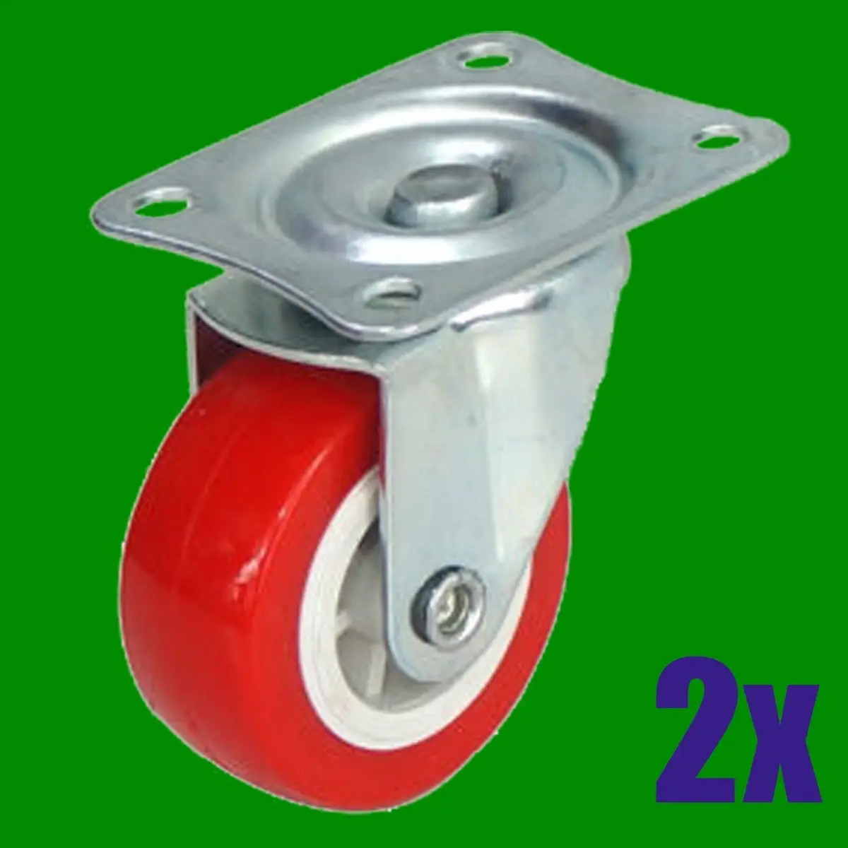 4x 75mm 360° Swivel Rubber Castor Wheel Set Heavy Duty, Trolley, Furniture - image 2 | Free standard UK delivery included | Discount Quality Products