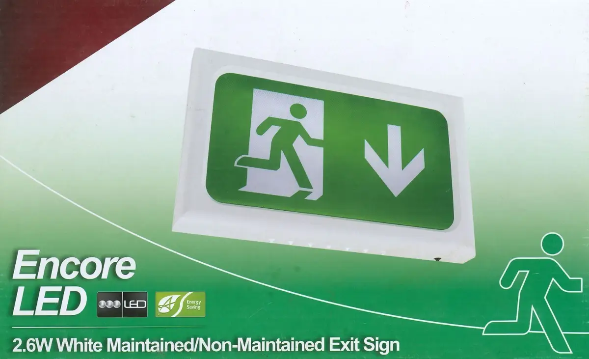 IP20 2.6W Encore LED Emergency Fire Exit Safety Notice White Picture Frame Sign - image 3 | Free standard UK delivery included | Discount Quality Products