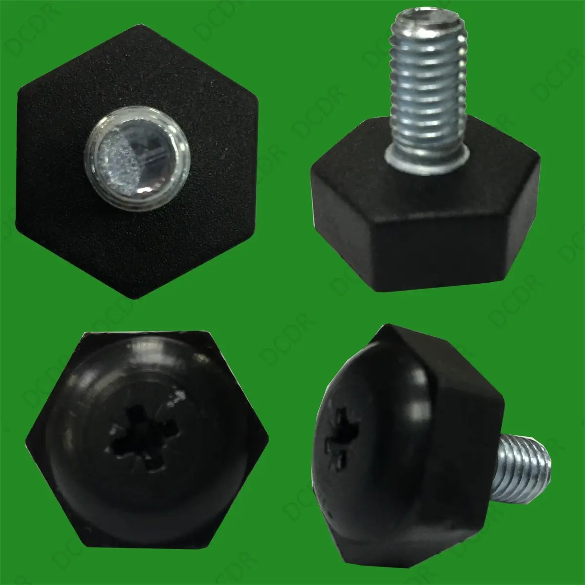 2x 22mm Base Diameter, M8x15mm Adjustable Levelling Feet Hex Cross Head Bottom