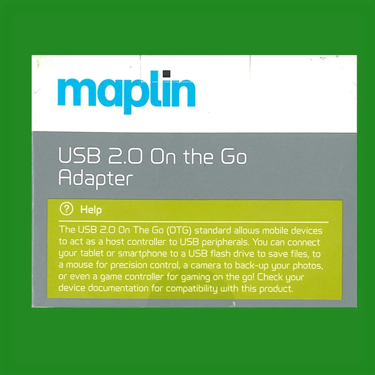 Maplin Male Micro USB 2.0 to Female USB OTG Adapter for Mobile Device/Tablet - image 3 | Free standard UK delivery included | Discount Quality Products