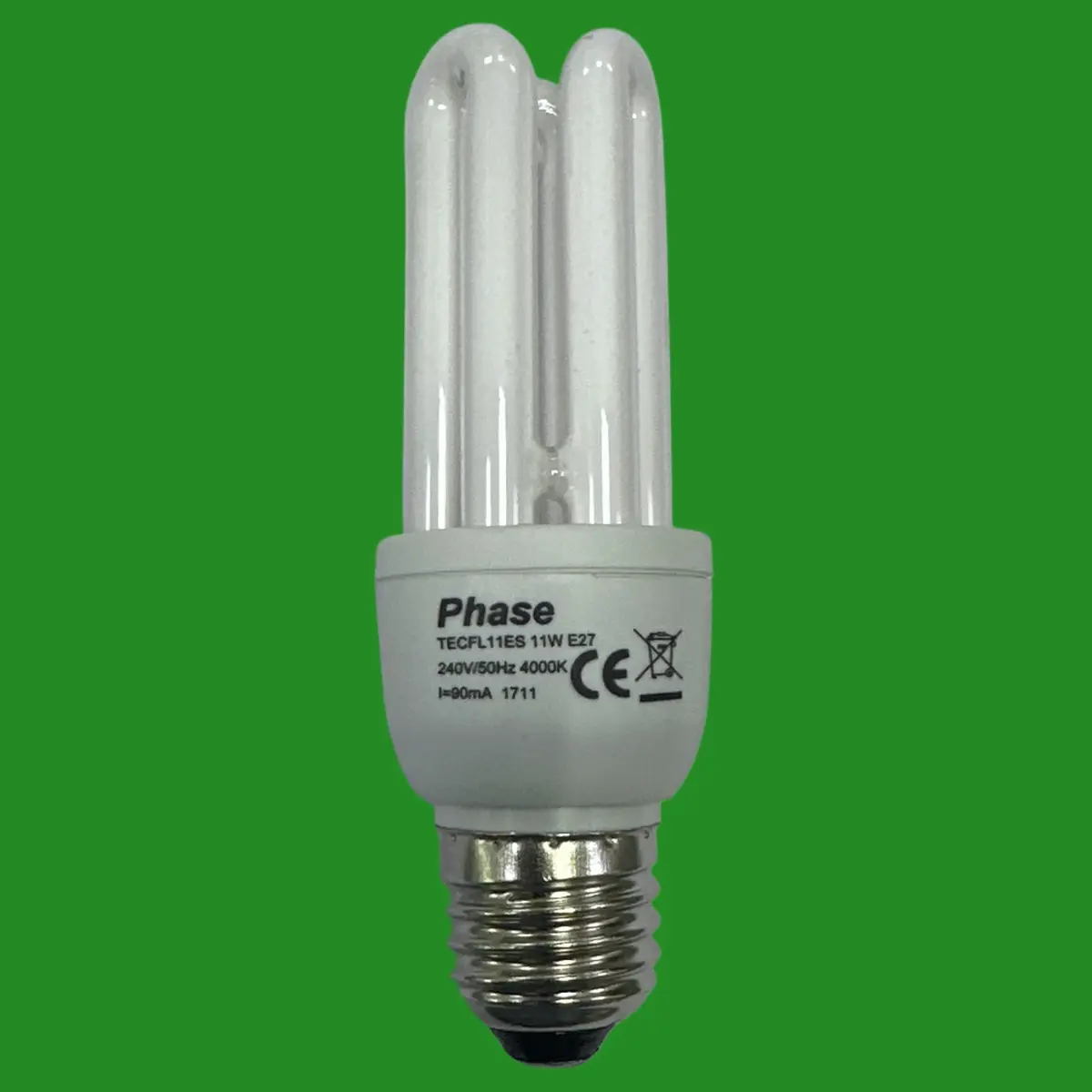 1x 11W (=60W) Phase CFL Low Energy Stick Light Bulbs 4000K Edison Screw ES E27 - image 2 | Free standard UK delivery included | Discount Quality Products
