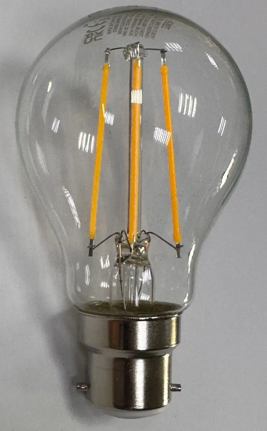 2x 6.5W (=60W) Clear LED Filament GLS Light Bulbs, BC B22 Bayonet, 2700K Lamp - image 3 | Free standard UK delivery included | Discount Quality Products