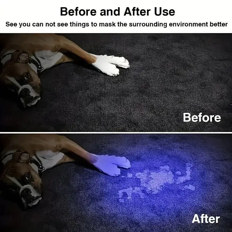 UV (395nm) Black Light Flashlight Rechargeable Torch Security Checking Detection - image 5 | Free standard UK delivery included | Discount Quality Products