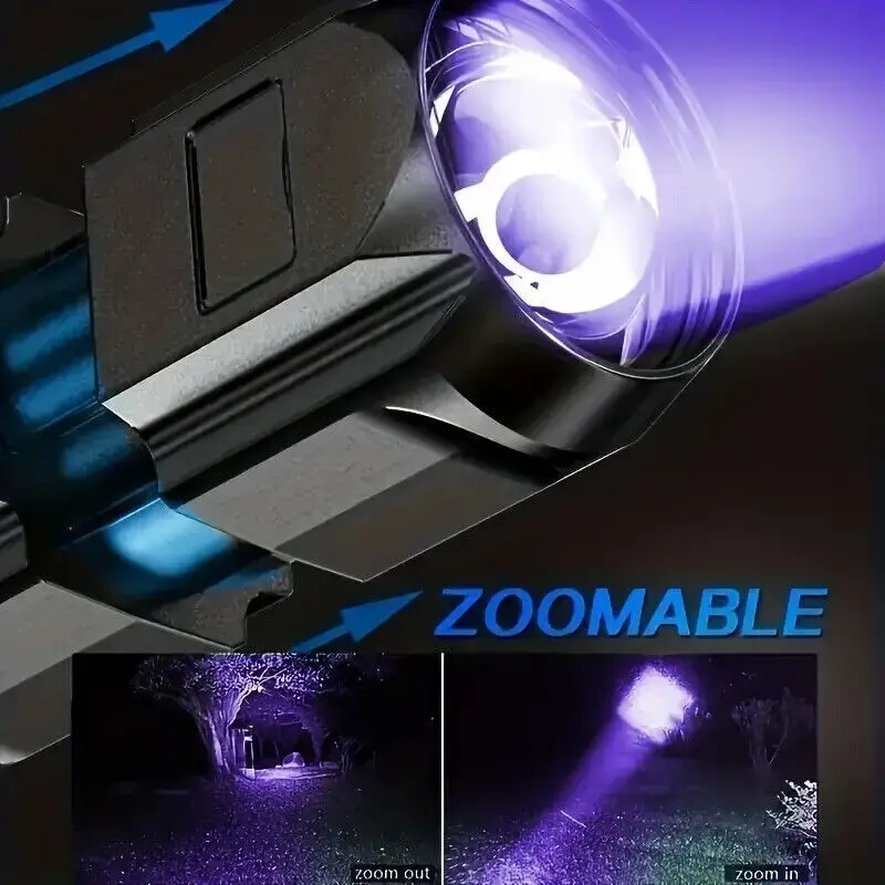 UV (395nm) Black Light Flashlight Rechargeable Torch Security Checking Detection - image 6 | Free standard UK delivery included | Discount Quality Products