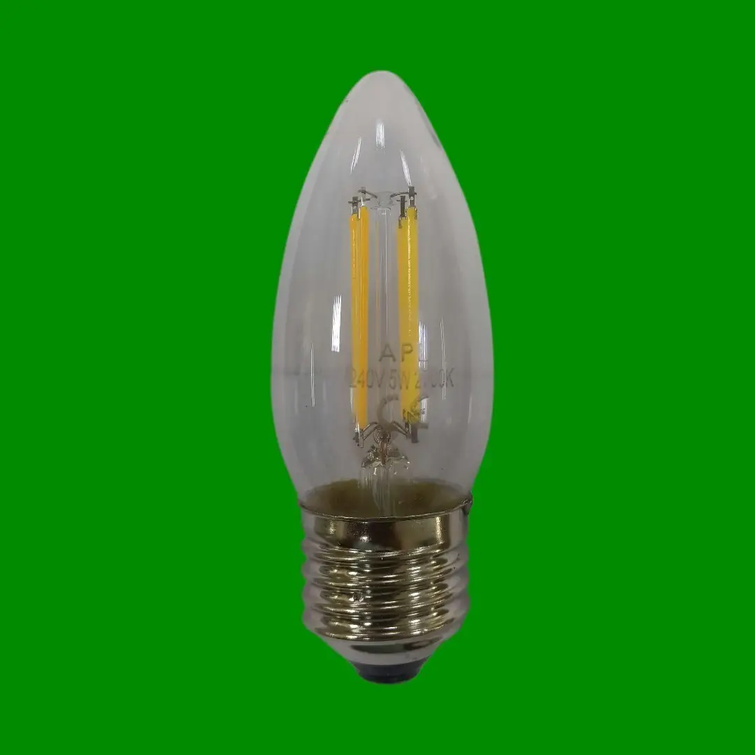 1x 5W APL Lamp C35 LED Filament Edison Screw E27 Dimmable Light Bulb 2700K Warm - image 2 | Free standard UK delivery included | Discount Quality Products