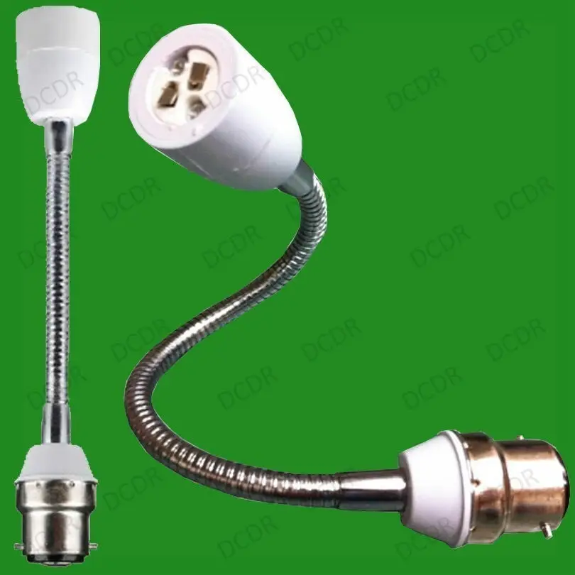 6x 300mm B22 to MR16 Flexible Lamp Holder, Orientational Light Bulb Extension