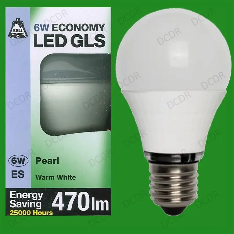 10x 6W LED GLS A60 Light Bulb ES E27 Warm White Edison Screw B.E.L.L. Lamp 470lm
