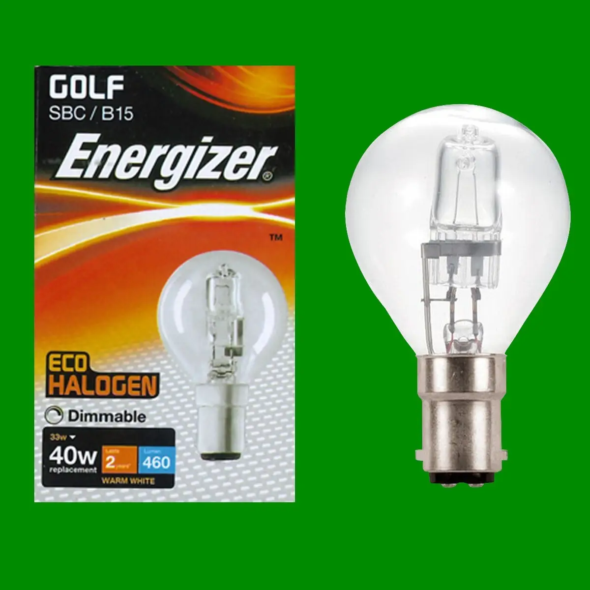 2x 33W (=40W) Halogen Dimmable Clear Golf G45 Mini Globe Light Bulb Lamp SBC B15 - image 2 | Free standard UK delivery included | Discount Quality Products