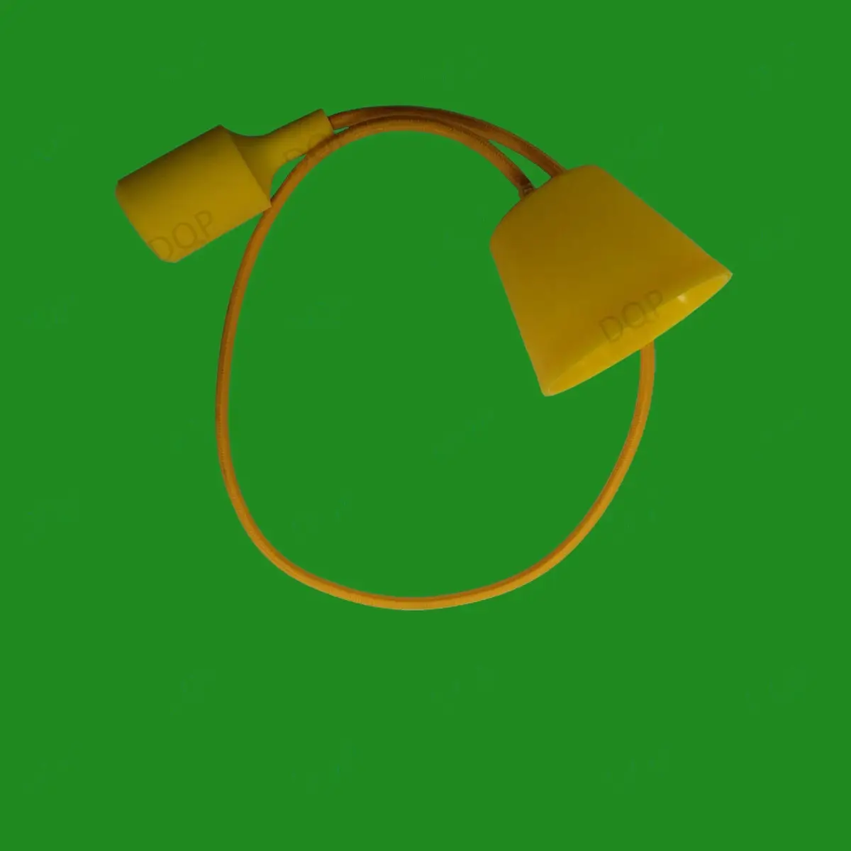 2x Yellow Silicone Coated ES E27 Rose Pendant Ceiling Lamp Light Bulb Holder