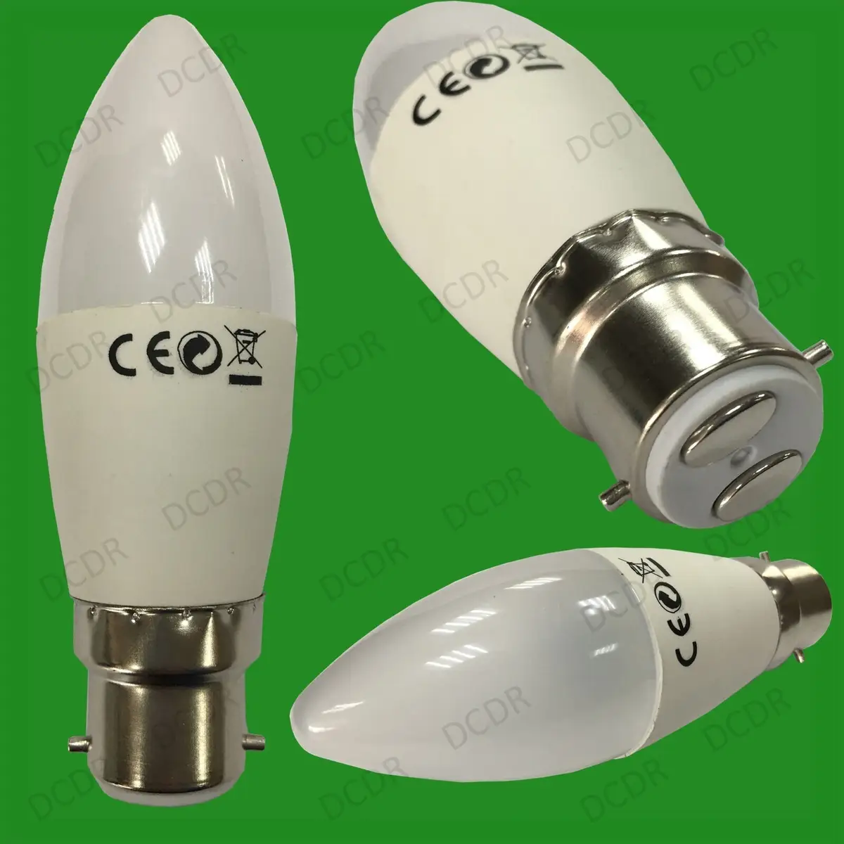 6X 6W BC B22 Daylight White 6500K LED Pearl Candle Light Bulb Bayonet Lamps