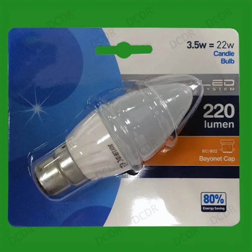 4x 3.5W LED Ultra Low Energy, Instant On, Pearl Candle Light Bulb, BC B22 Lamp - image 2 | Free standard UK delivery included | Discount Quality Products