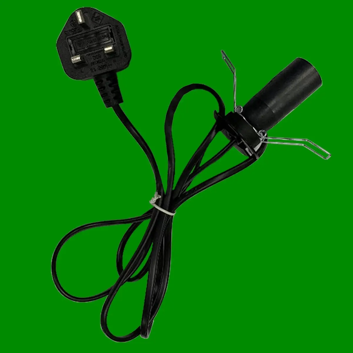 25x E14 SES Black UK 3pin Plug Lamp Light Bulb Holder Salt, Table, Desk Lamps