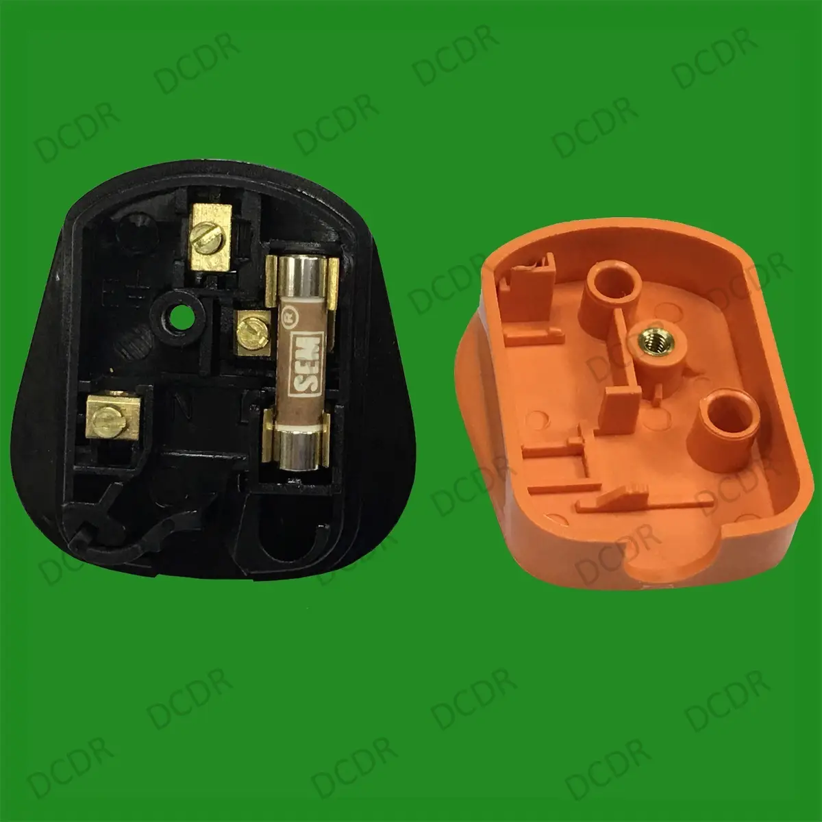 2x 13A Orange High Impact Rubber UK 3 Pin Mains Rewireable Extension Fused Plug - image 3 | Free standard UK delivery included | Discount Quality Products