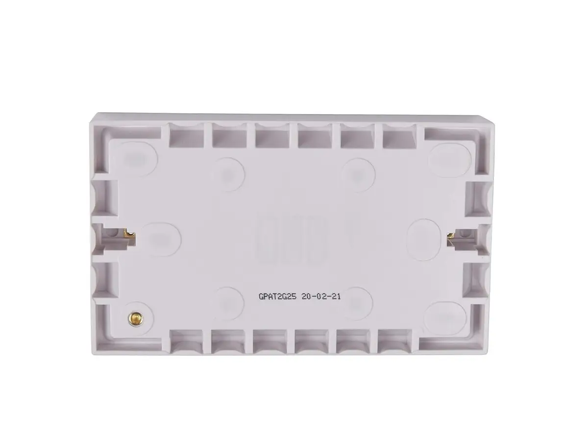 25mm Deep Square Edge 2 Gang Surface Wall Mount Socket Pattress Moulded Back Box - image 3 | Free standard UK delivery included | Discount Quality Products