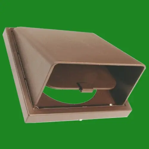 115mm x 58mm Brown Ducting Cowl with Gravity Flap Air Vent Grille Hose Cap Cover