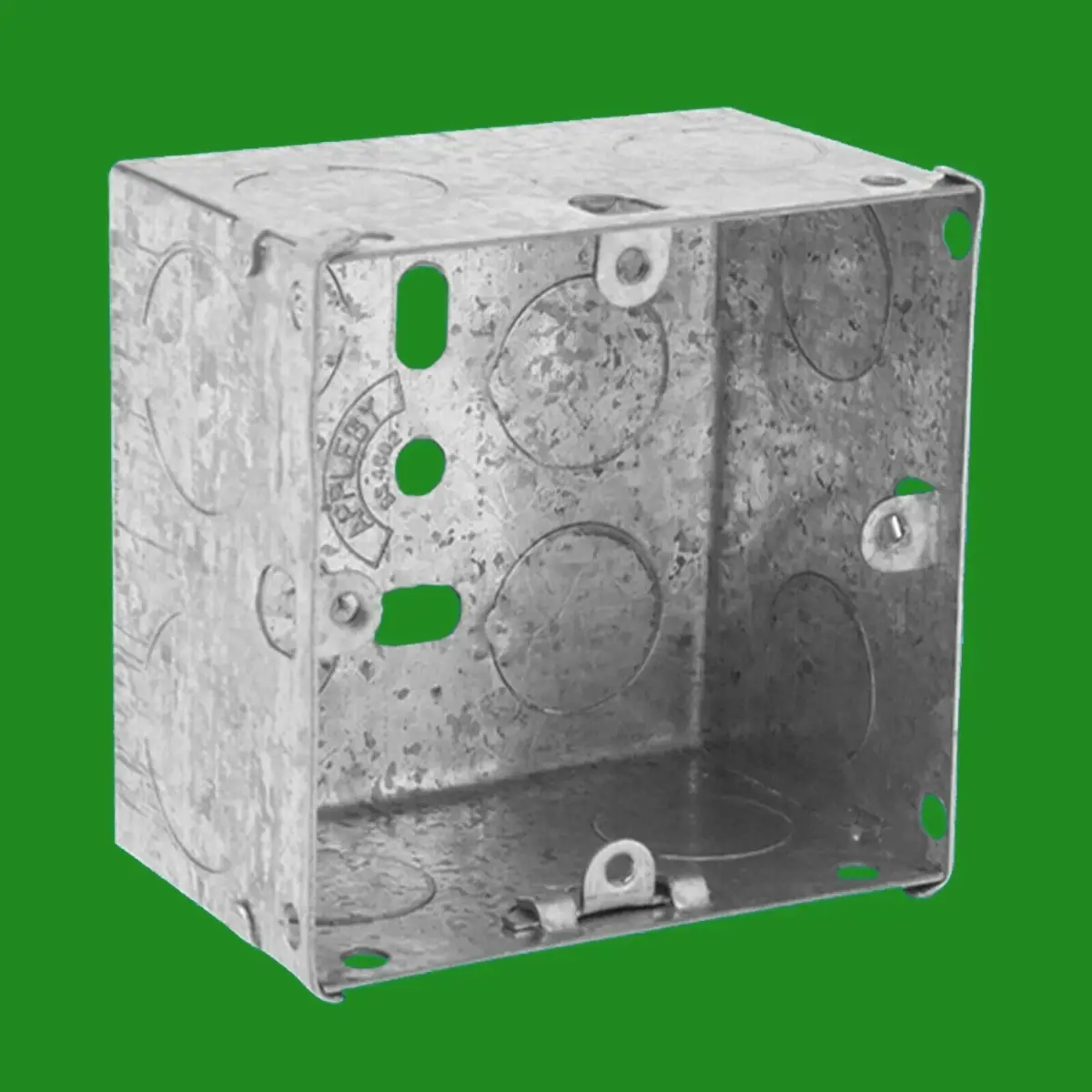 35mm Deep 1 Gang Galvanised Steel Wall Recessed Socket Installation Back Box