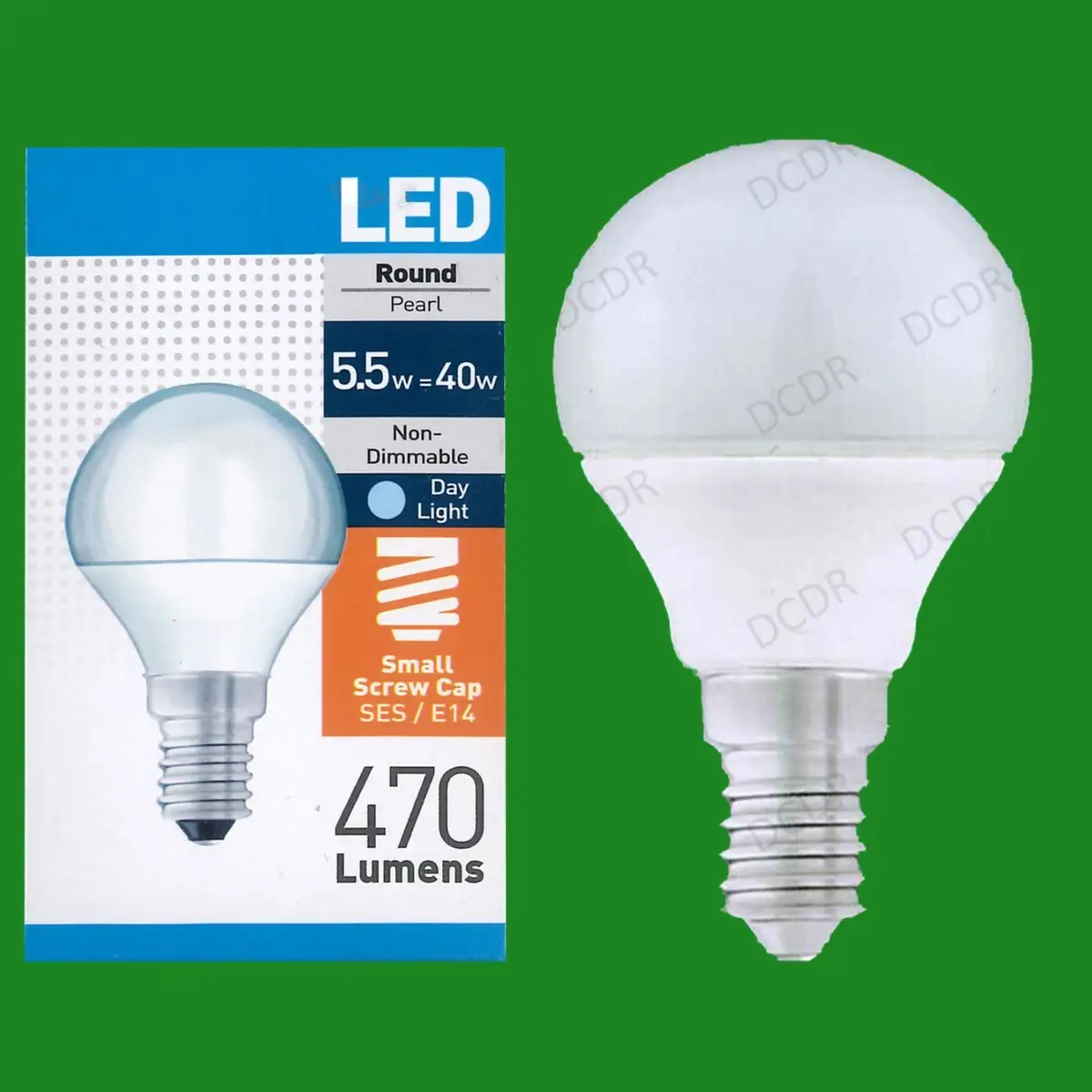 12x 5.5W (=40W) LED  Pearl Round Golf Light Bulbs SES E14 Lamps Daylight 6500K