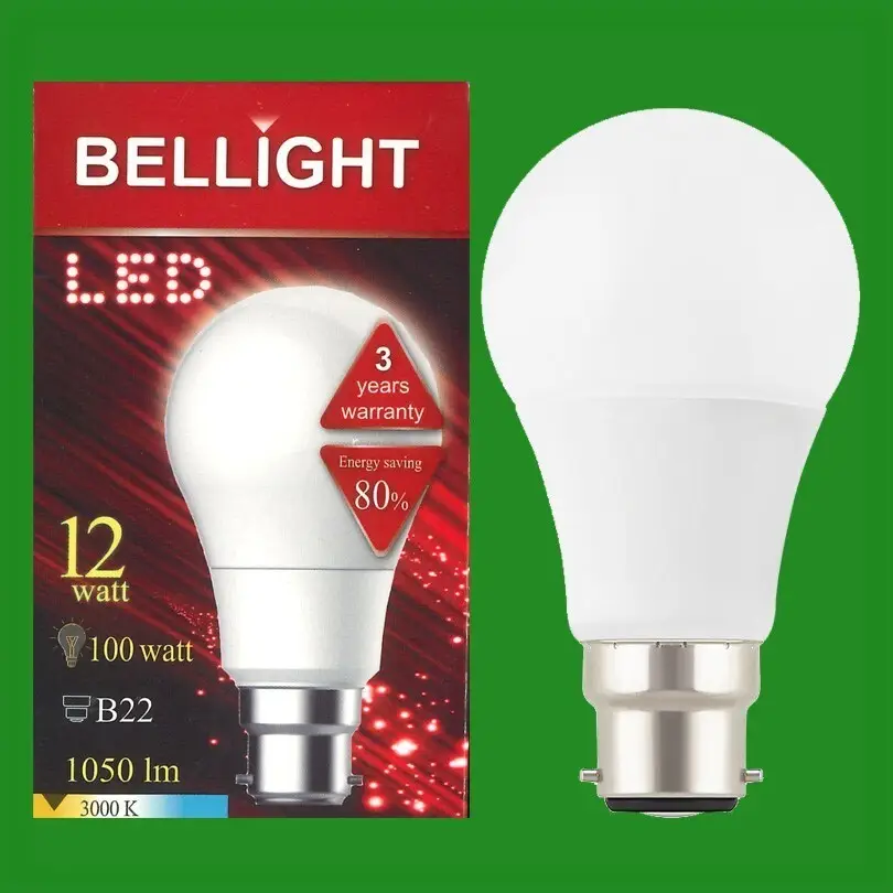 4x 12W LED GLS A60 BC Bayonet Cap B22 3000K Warm White Lamp Light Bulb 1050Lm