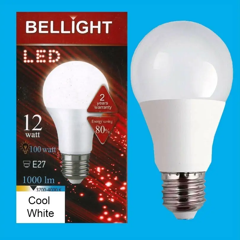 12x 12W LED GLS A60 ES Edison E27 4000K Cool White Lamp Light Bulb 1000Lm 230V