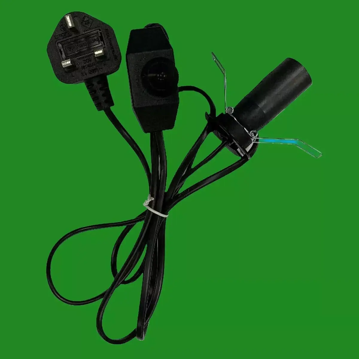 25x E14 Black UK Plug Light Bulb Holder Inline Dimmer Switch Desk Table Lamp