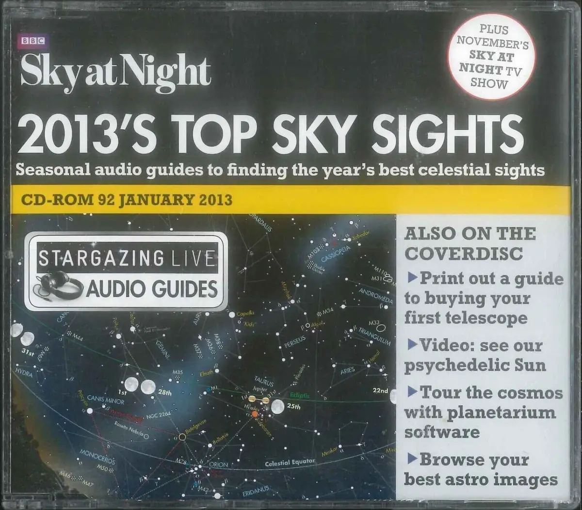 BBC Sky at Night CD-ROM, 2013's Top Sky Sights, #92 January 2013, Windows, Mac