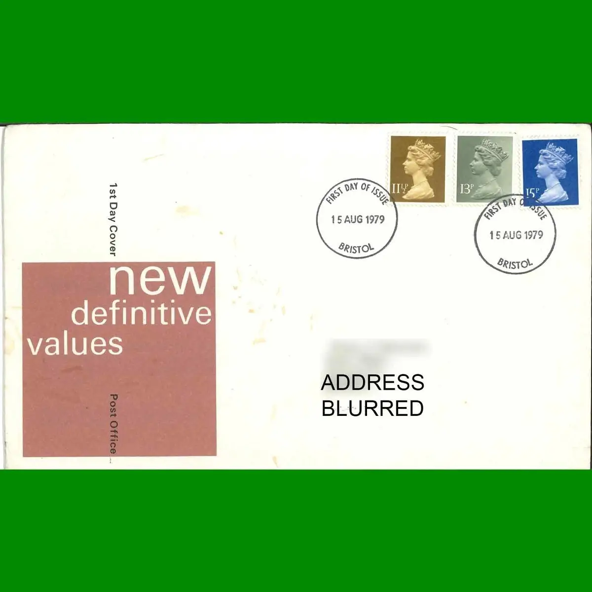 FDC Machin Definitive Issue, Queen Elizabeth First Day Cover Stamps 15.8.1979