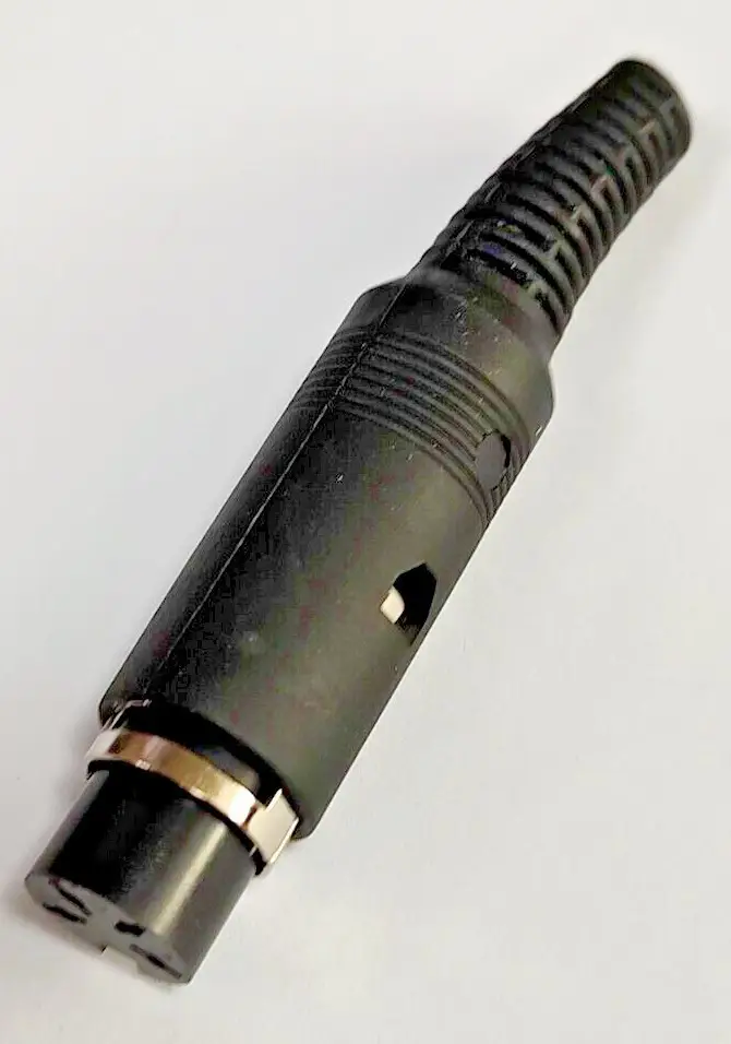 Maplin DIN Line Socket, Black, Integrated Cord Grip, 4 Pin HH42V Audio Connector