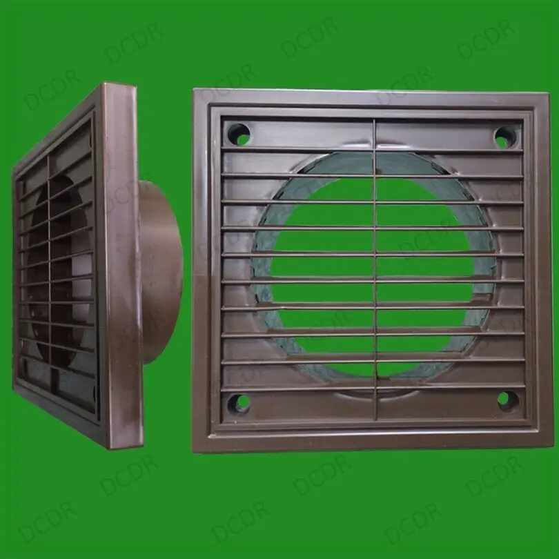 1x 100mm 4" Spigot Ducting Brown Extractor Fan Ventilation Fixed Louvre Grille