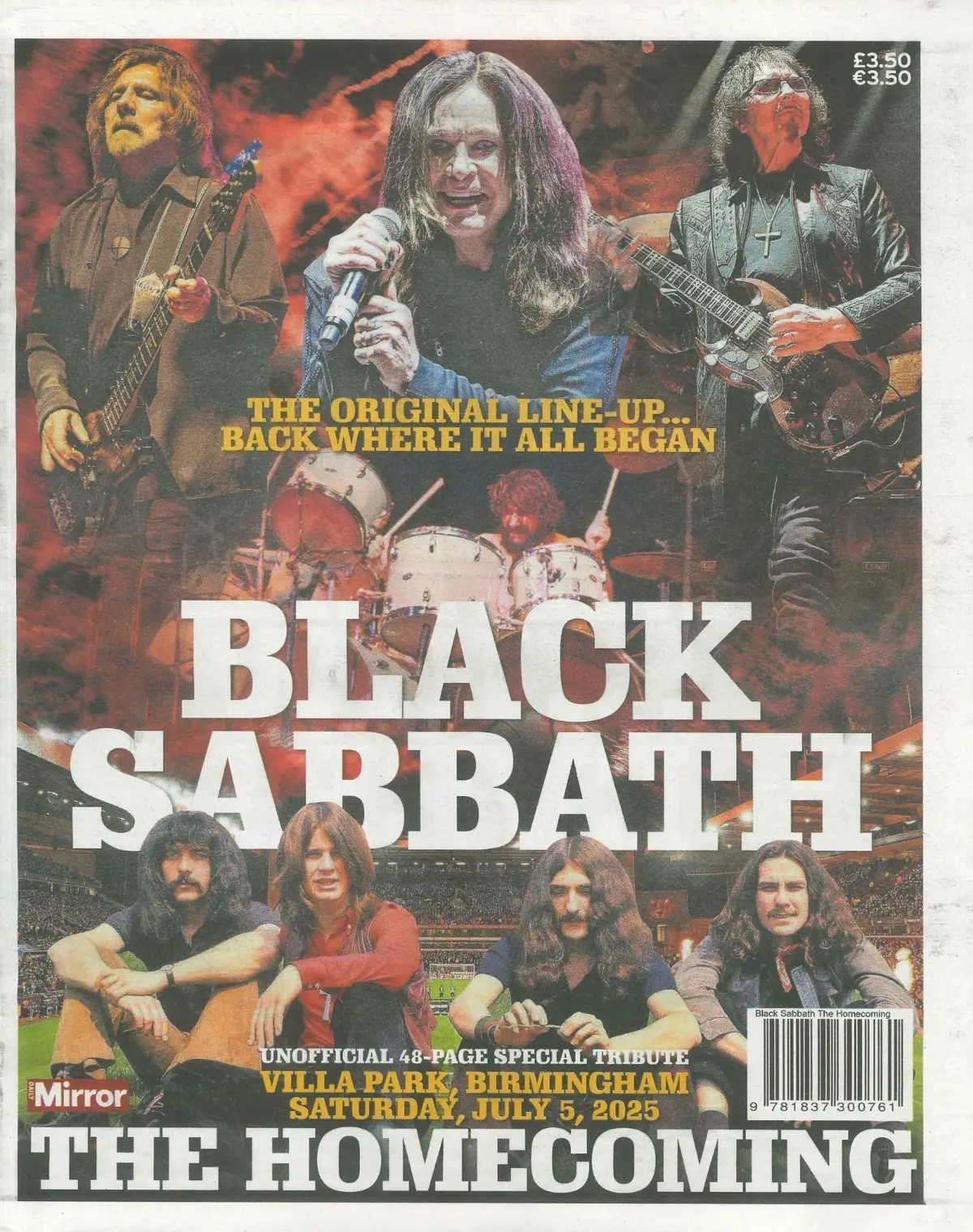 Daily Mirror Newspaper: Ozzy Osbourne, Black Sabbath, 48-Page Special Tribute