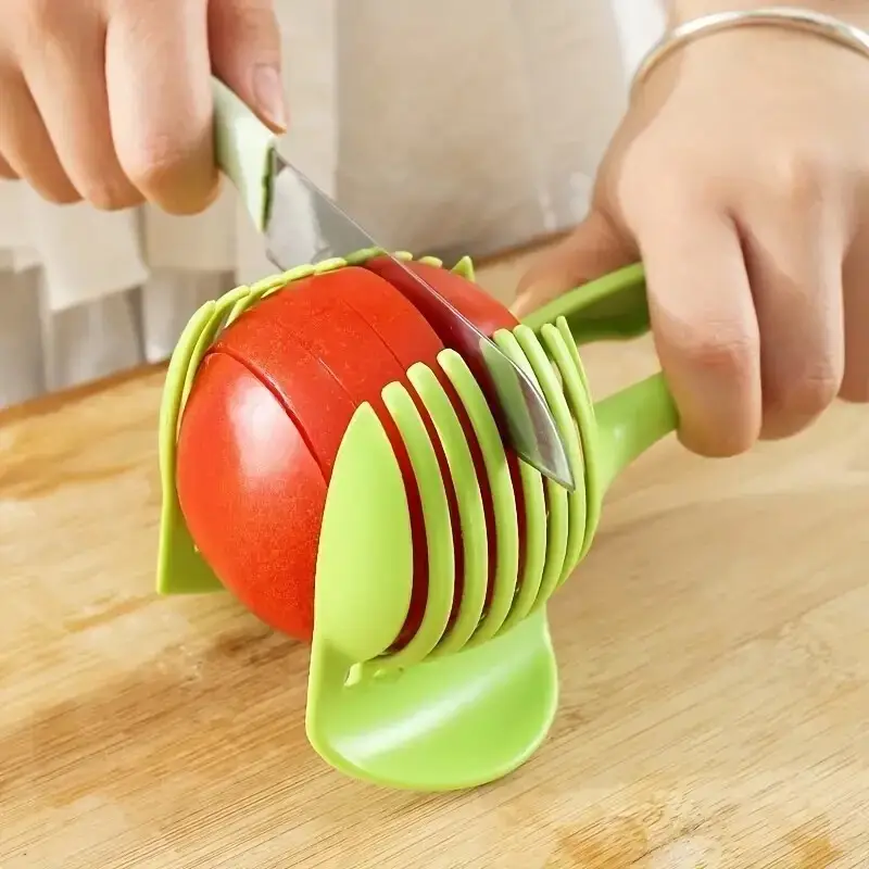 Kitchen Fruit Tomato Clip Holder Slicer Vegetable Lemon Potato Onion Cutter Tool