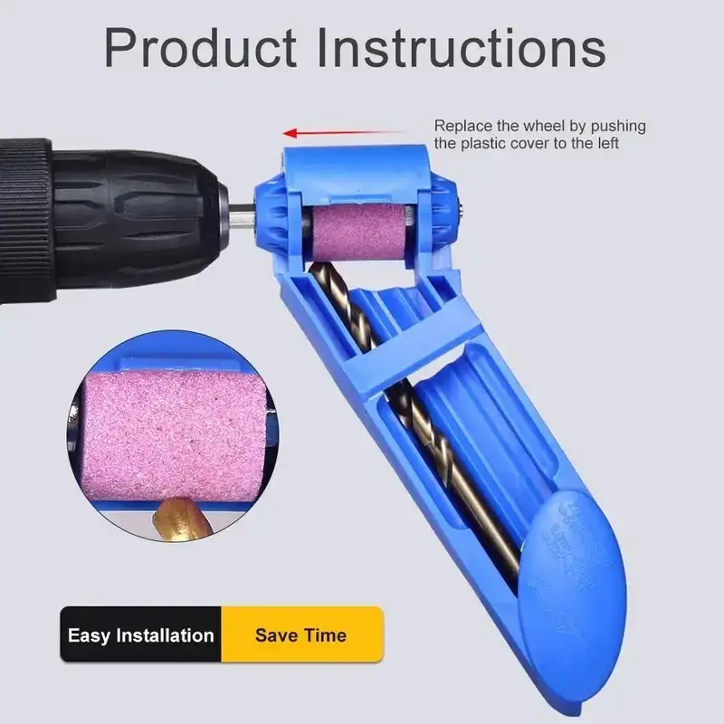 Portable Drill Bit Sharpener Grinding Wheel Hand Tools Nail Drill Bits Sharpener