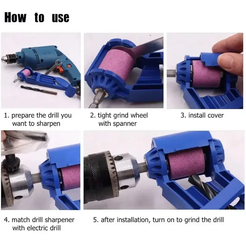 Portable Drill Bit Sharpener Grinding Wheel Hand Tools Nail Drill Bits Sharpener - image 9 | Free standard UK delivery included | Discount Quality Products