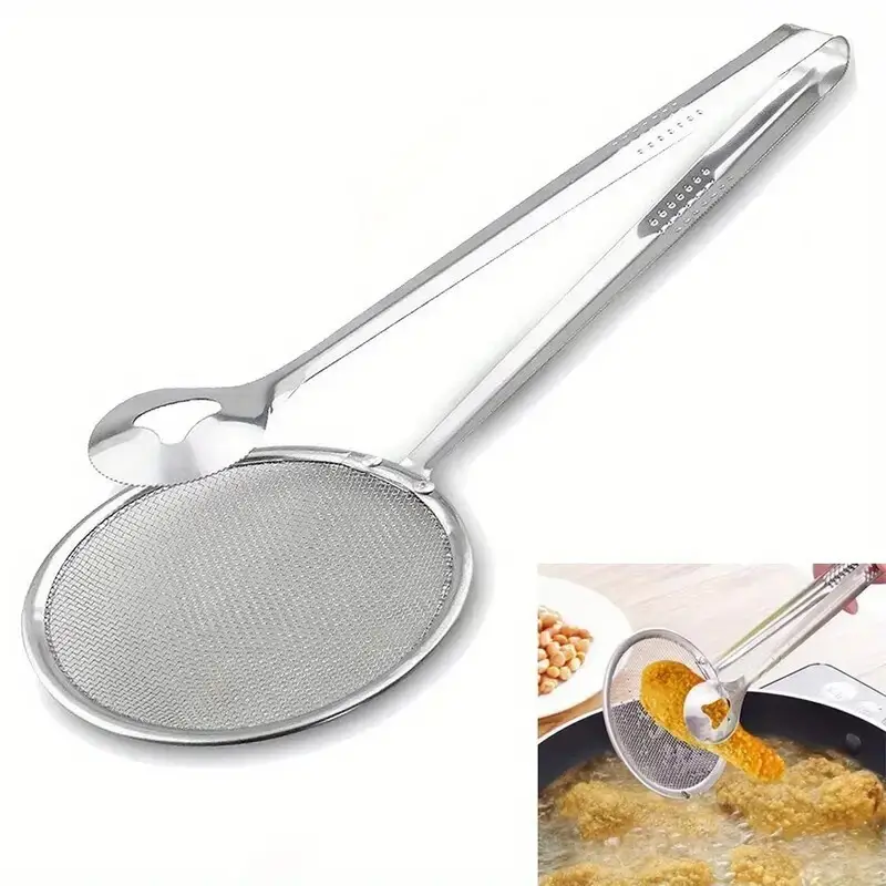 Tong & Strainer Sieve Food Clip Oil Mesh Drainer Food Colander Snack Fryer Oil - image 8 | Free standard UK delivery included | Discount Quality Products