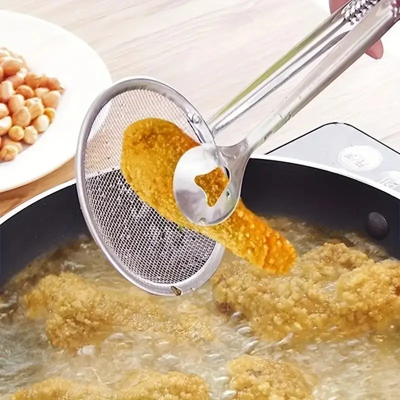 Tong & Strainer Sieve Food Clip Oil Mesh Drainer Food Colander Snack Fryer Oil - image 9 | Free standard UK delivery included | Discount Quality Products