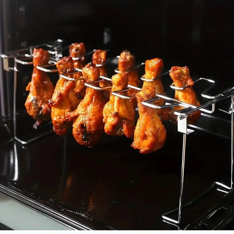 1pc Grill Rack, Stainless Steel Chicken Leg Rack For Oven, Outdoor Barbecue Tool - image 4 | Free standard UK delivery included | Discount Quality Products