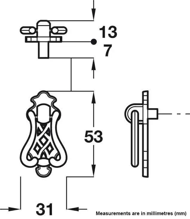 1x Richmond Antique Style Brass Plated Drop Pull Handle For Draws & Cabinets - image 4 | Free standard UK delivery included | Discount Quality Products
