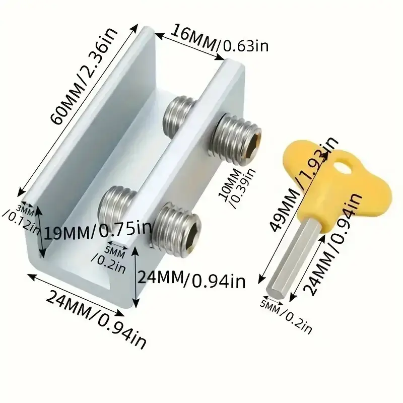 2x Aluminum Alloy Window Lock Stopper, Secure Your Home And Protect Your Family - image 8 | Free standard UK delivery included | Discount Quality Products