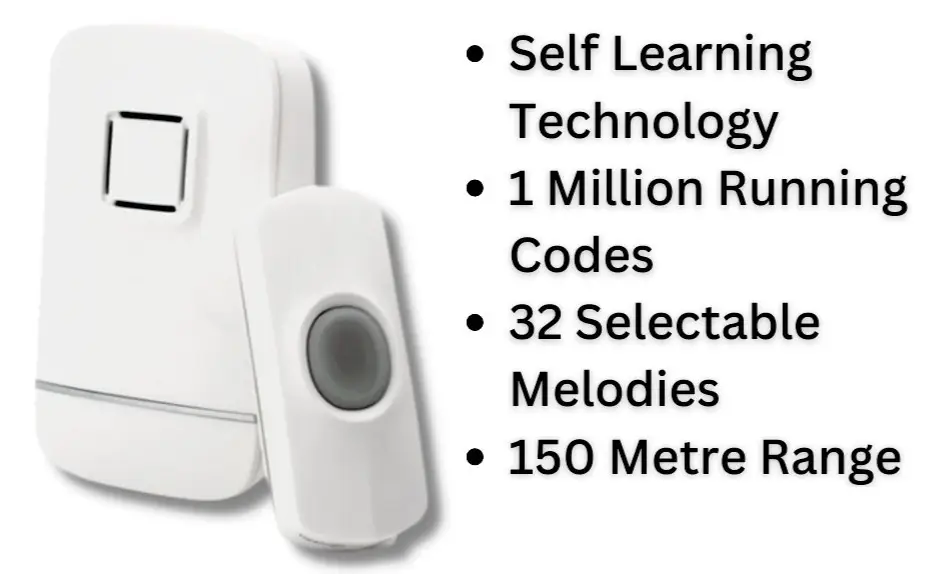 Wireless Plug In Door Bell Chime Cable Free 150 Metre Range 32 Melodies White - image 4 | Free standard UK delivery included | Discount Quality Products
