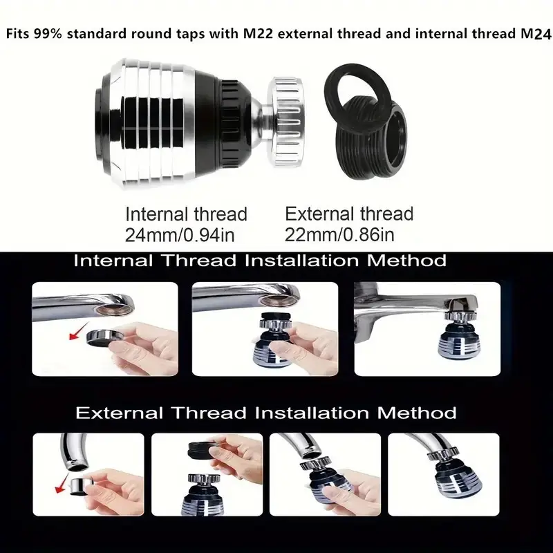 1x 360° Rotating Water Faucet Aerator Diffuser Faucet Nozzle Filter Adapter - image 7 | Free standard UK delivery included | Discount Quality Products